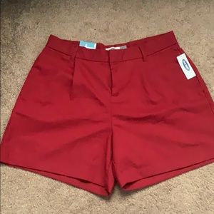 Red High Waist Shorts- new with tags